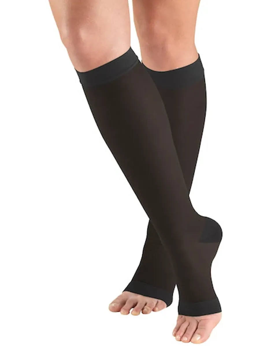 TRUFORM Women's LITES OPEN TOE Knee High Support Stockings 15-20 mmHg