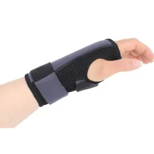 Two-Way Compression Stabilized Support Plate Wrist Brace Fracture Sprain Rehabilitation Wrist Brace, Specification: Right Hand M (Black Grey)