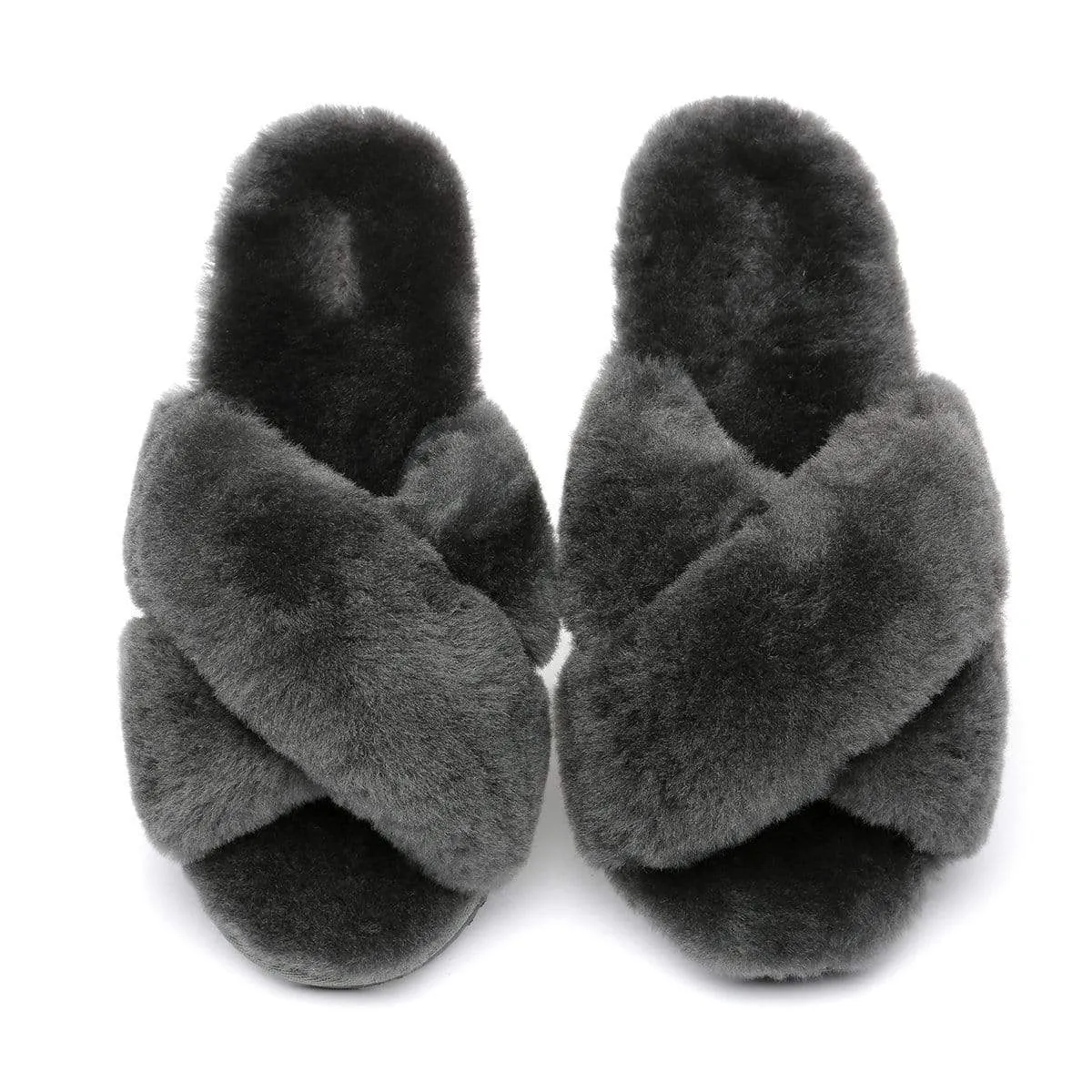 UGG Fluffy Cross Slides