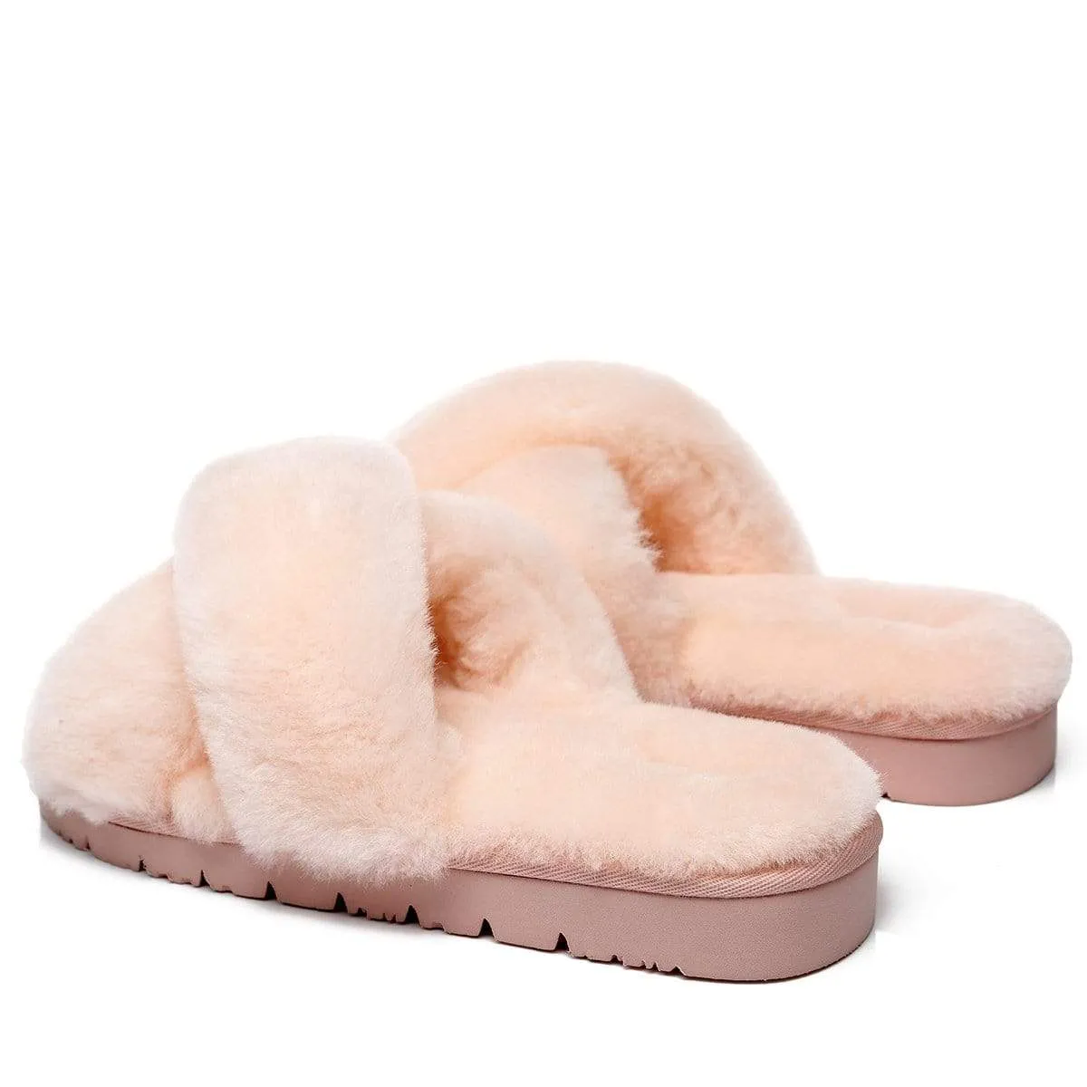 UGG Fluffy Cross Slides