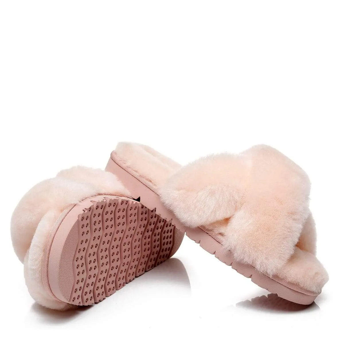 UGG Fluffy Cross Slides