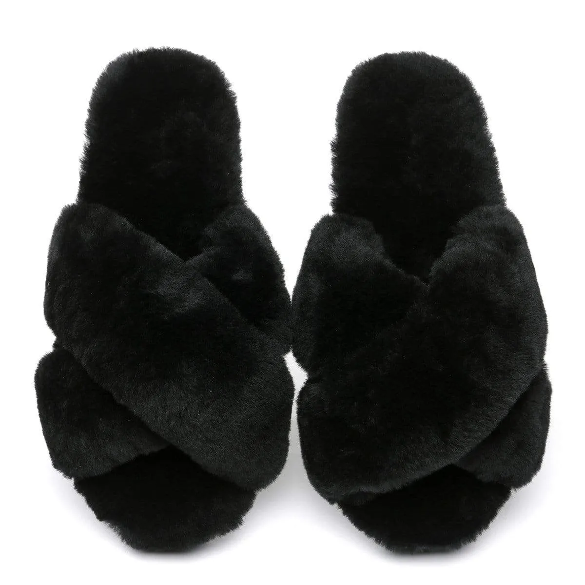 UGG Fluffy Cross Slides