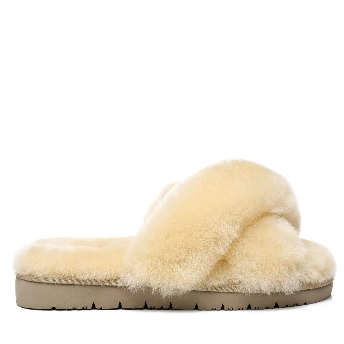 UGG Fluffy Cross Slides