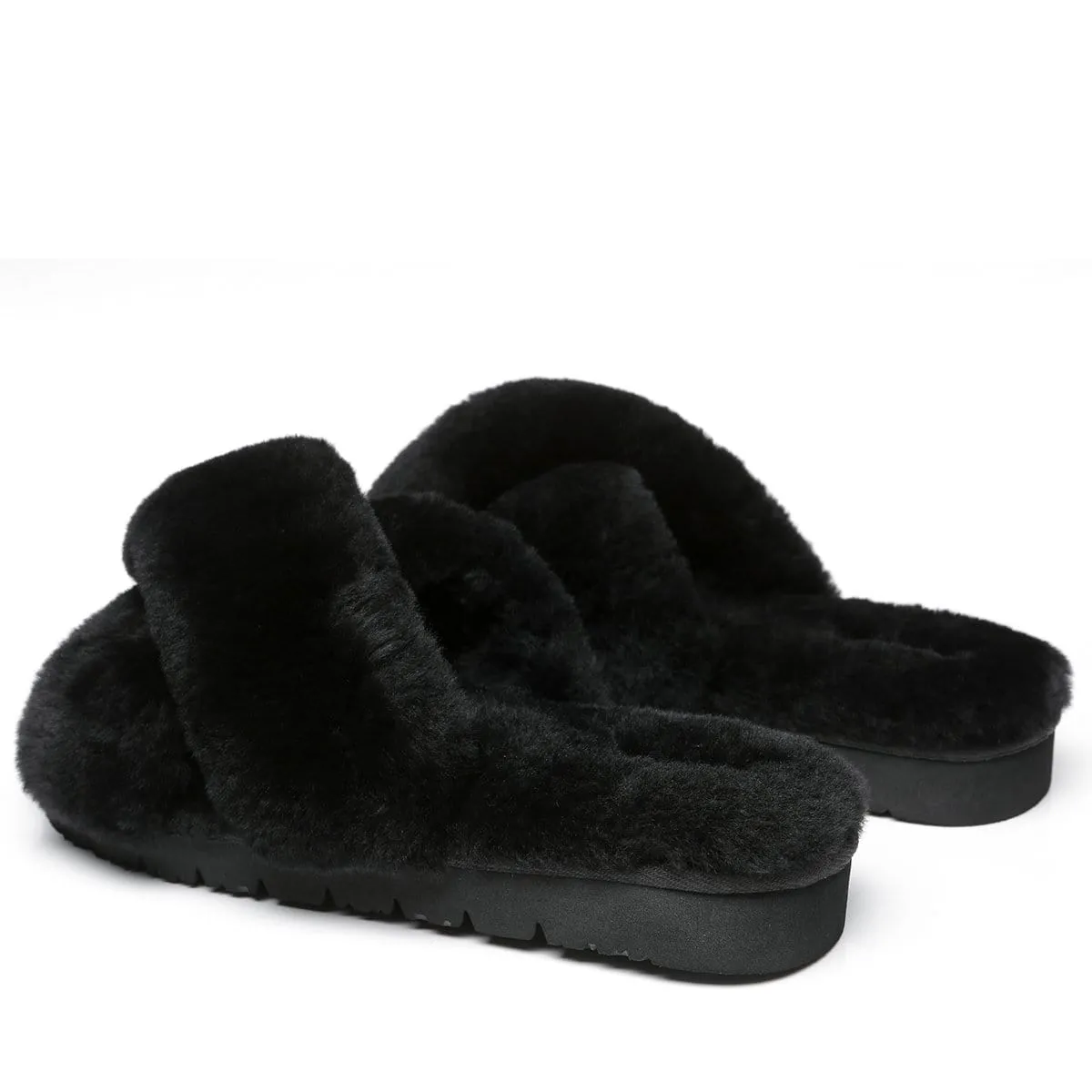 UGG Fluffy Cross Slides