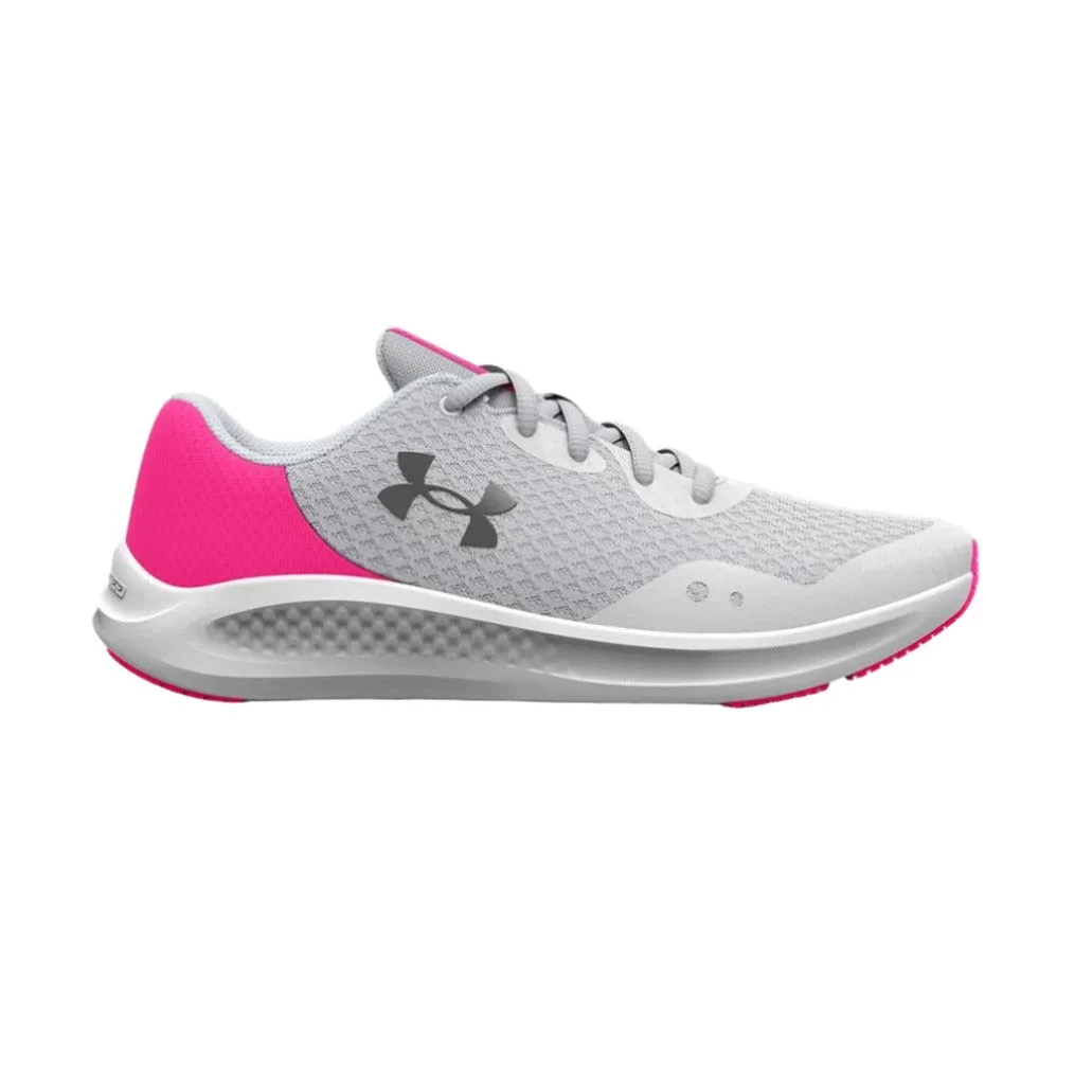 Under Armour Girls Trainer GGS Charged Pursuit 3 Grey/Pink/Silver