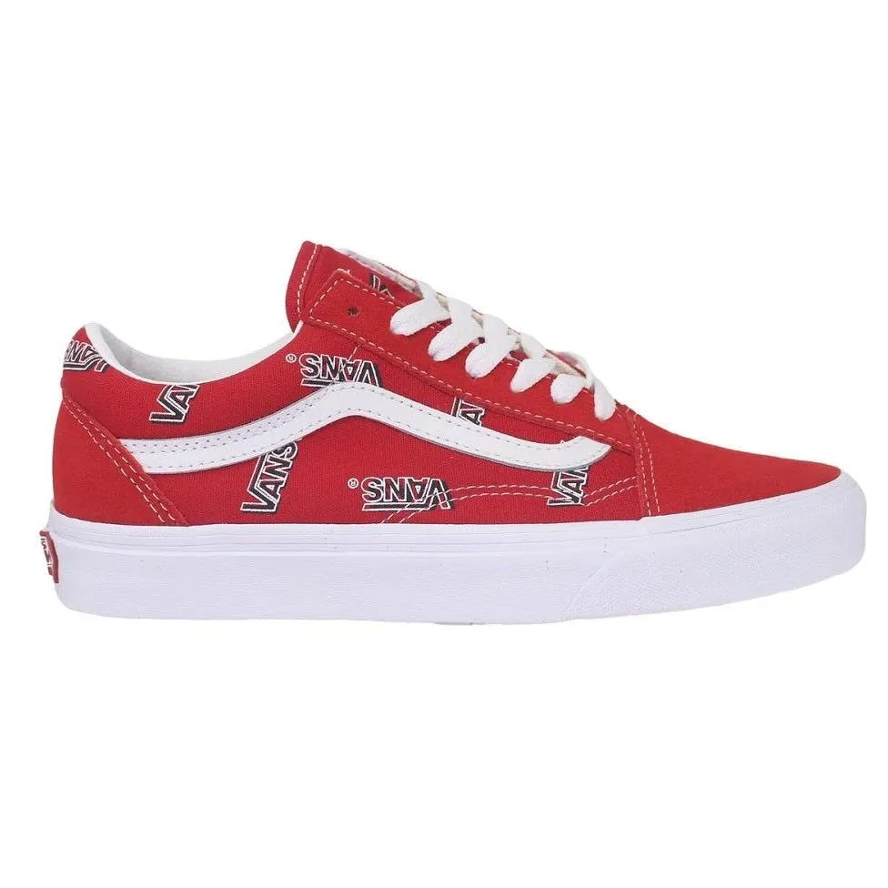 Vans Men's Old Skool Misprint Shoes - Red / White