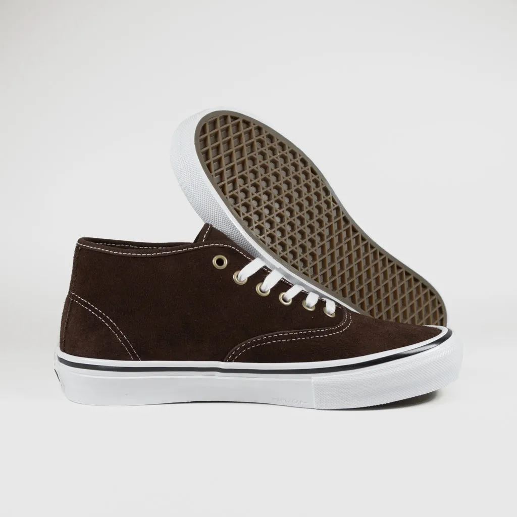 Vans - Skate Authentic Mid VCU Shoes - Dark Brown / White