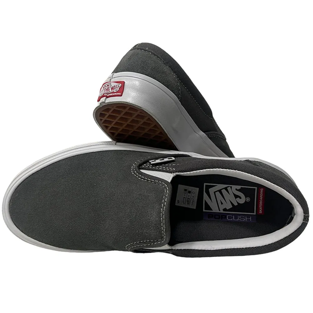 Vans Skate Slip On Pewter True White Suede Shoes