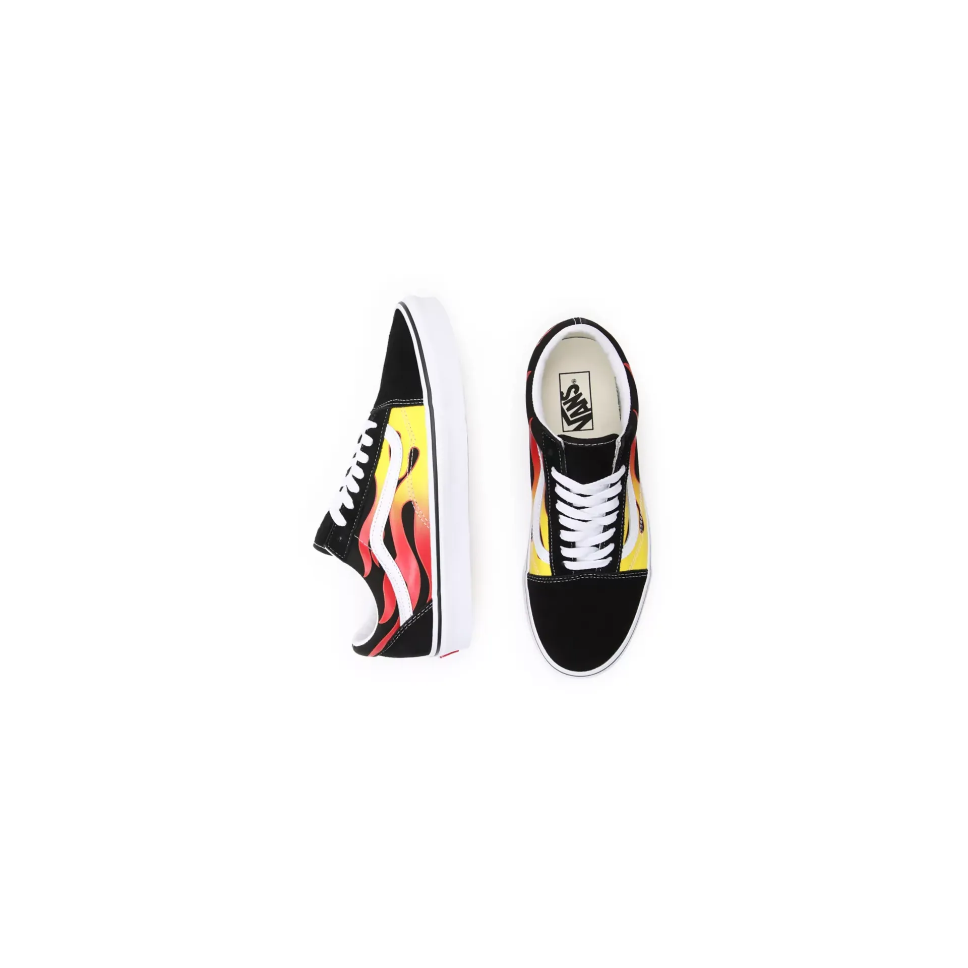 Vans Unisex Flame Old Skool Shoes - Black / True White