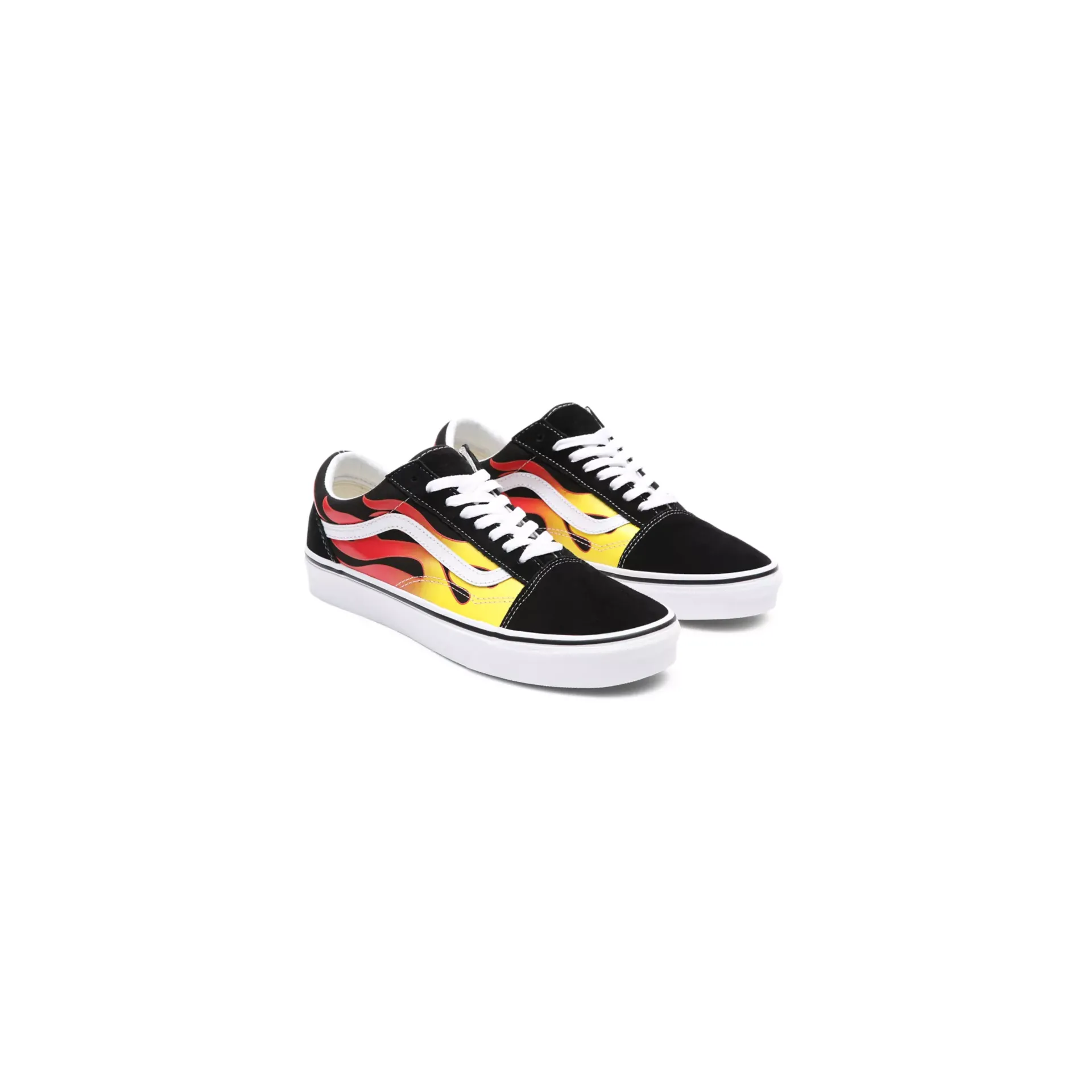 Vans Unisex Flame Old Skool Shoes - Black / True White