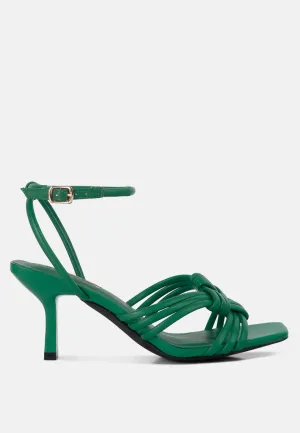 Weekend Pick Box Knot Pin Heel Sandals