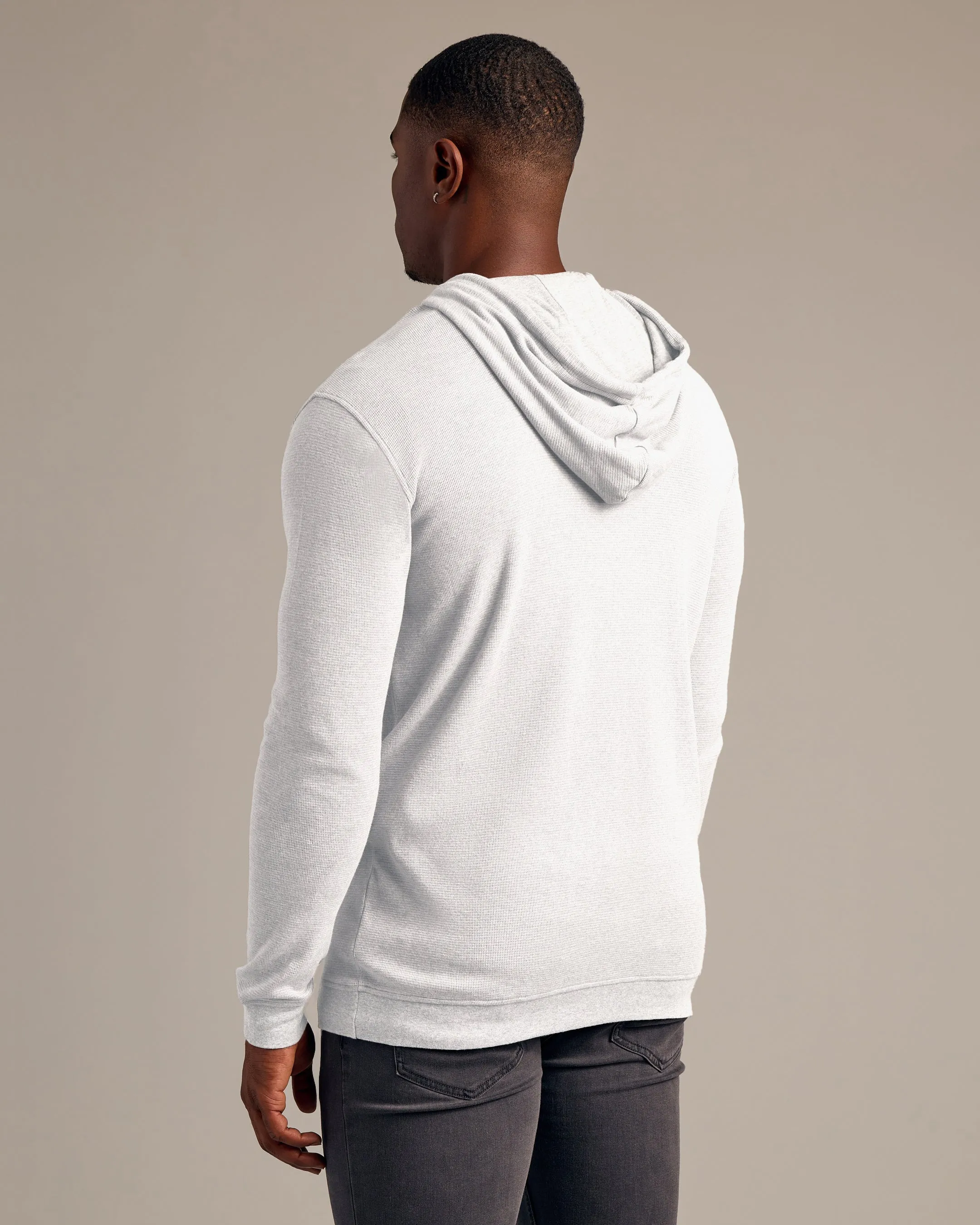 White Tall Waffle Hoodie