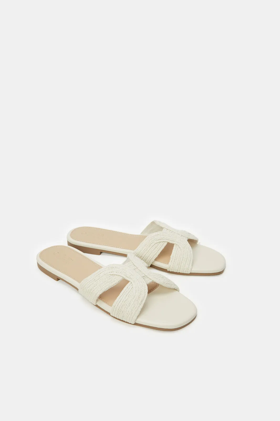 Women Beige Strappy Mule