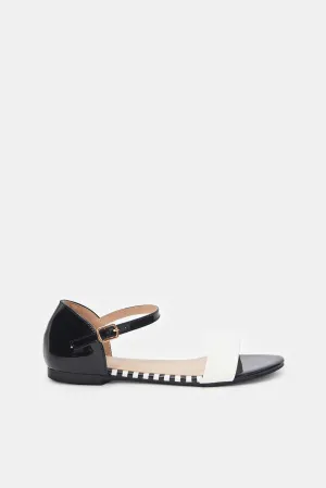 Women Black Monochrome Sandals