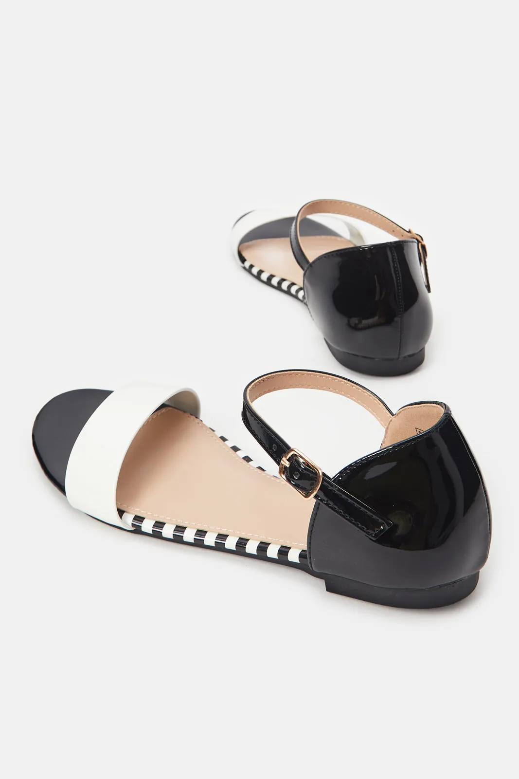 Women Black Monochrome Sandals