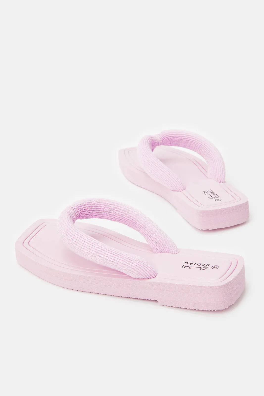 Women Pink Toweling Flip Flop