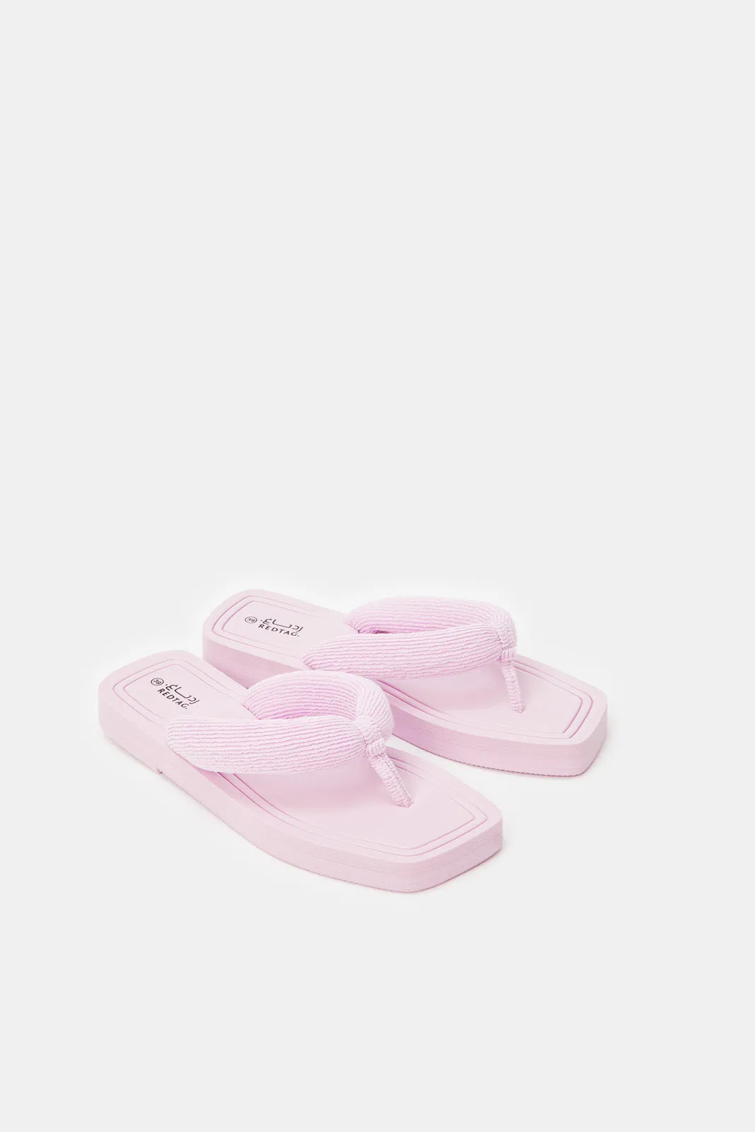 Women Pink Toweling Flip Flop