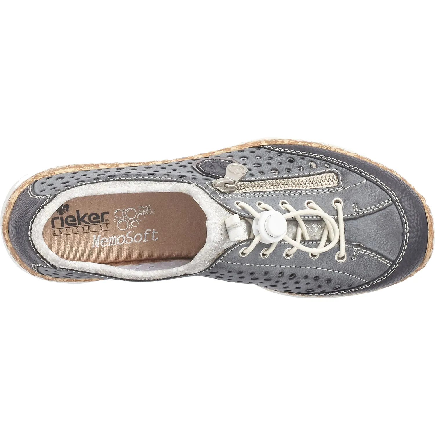 Women's Rieker N42P6-14 Nikita P6 Pazific/Atlantic/Argento Synthetic